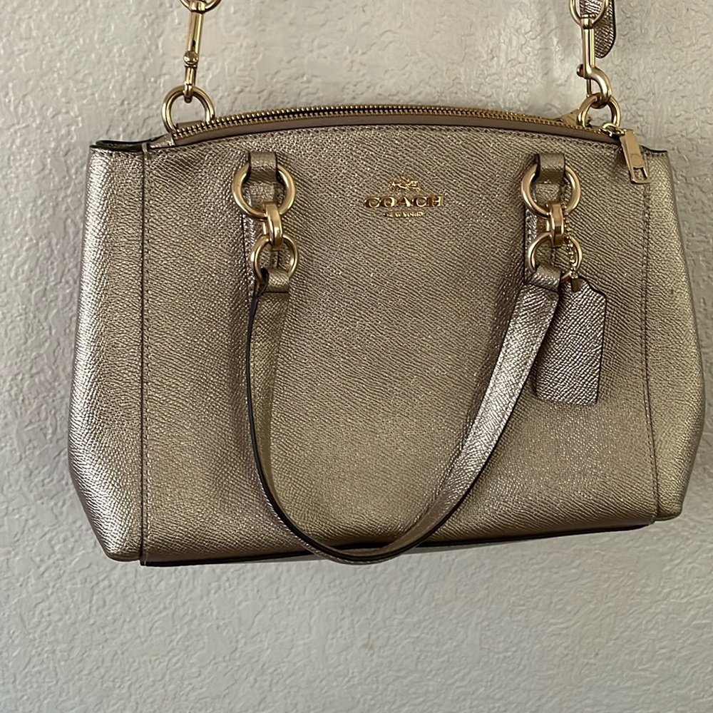 Coach gold metallic satchel